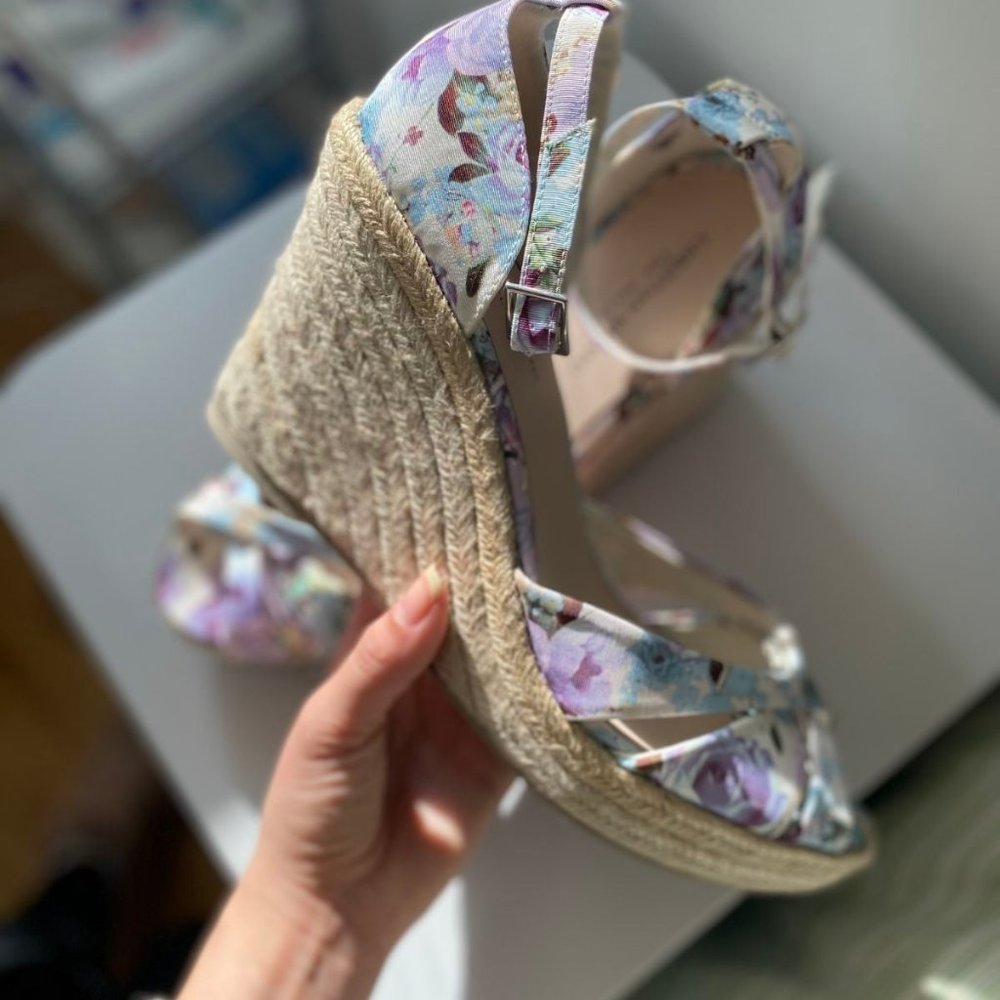 Christian Siriano Floral Wedge Sandals